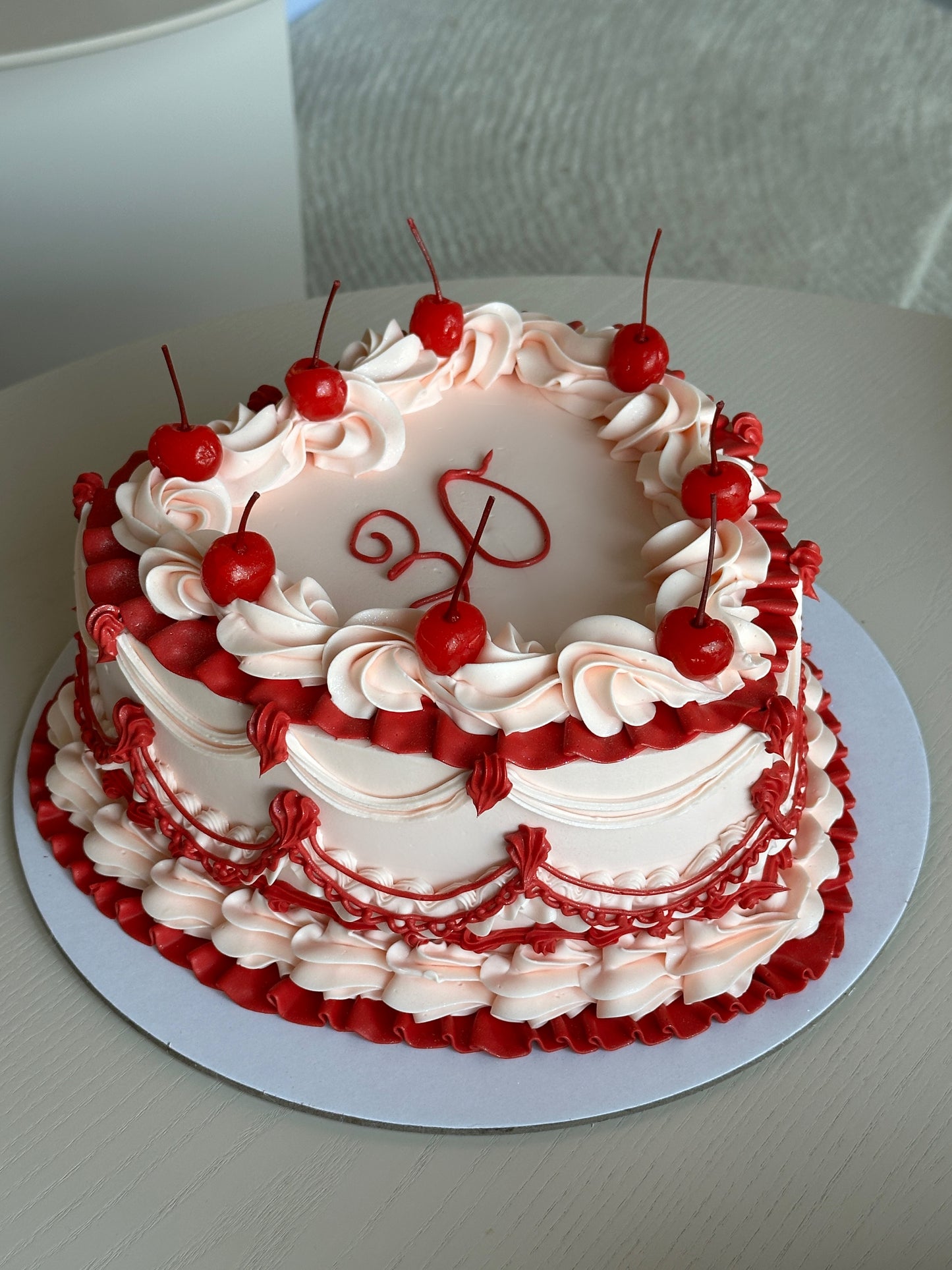 Cherry Heart Cake